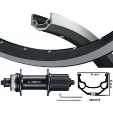 KGS ACHTERWIEL 28 INCH (622) VELG ZW/ZIL CENTERLOCK/VELGREM 7SP UITVAL