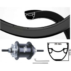 KGS ACHTERWIEL 28 INCH (622) SA 3V RS-RK3 VRIJLOOP / SCHIJFREM VELG 25 MM ( O.A. VAN MOOF )