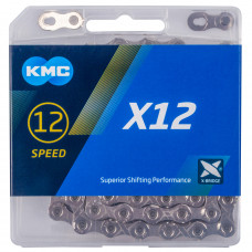 KMC X12 KETTING 1/2X11/128 INCH 12-SPEED 126S ZILVER IN DOOSJE