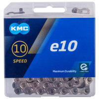 KMC E10 KETTING 1/2X11/128 E-BIKE 10 SPEED 122 SCHAKELS ZILVER IN DOOSJE