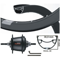 KGS ACHTERWIEL 28INCH (622) VELG EN SPAAK ZWART NEXUS 7 RB ZWART