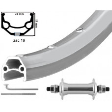 KGS VOORWIEL 28 INCH (622) ZAC 19 ZILVER VASTE AS