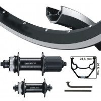 SHIMANO WIELSET 28/29 INCH CASS 8-11 SPEED QR CENTERLOCK ZWART