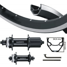 SHIMANO WIELSET 28/29 INCH CASS 8-11 SPEED QR CENTERLOCK ZWART