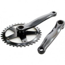 HZB KETTINGWIEL/CRANKSET ALUMINIUM 44 TANDS 170 MM 3/32 - 1/8 ZWART