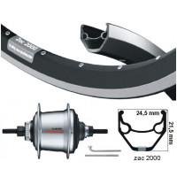 SHIMANO / RYDE ACHTERWIEL 28 INCH 622 ZWART MET REMRAND NEXUS 7 DISK OF VELGREM