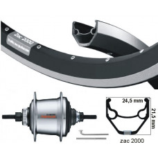 SHIMANO / RYDE ACHTERWIEL 28 INCH 622 ZWART MET REMRAND NEXUS 7 DISK OF VELGREM