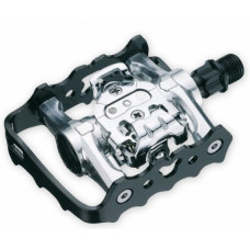 VP X92 PEDALEN COMBI SPD/VLAK ZWART-ZILVER INCLUSIEF SPD PLAATJES BLISTER