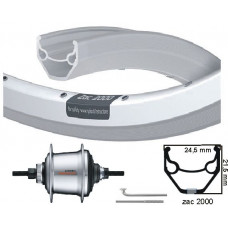 SHIMANO / RYDE ACHTERWIEL 28 INCH 622 ZILVER MET REMRAND NEXUS 7 DISK OF VELGREM