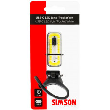 SIMSON USB-C OPLAADBAAR LED KOPLAMP POCKET WIT 022031