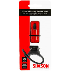SIMSON USB-C OPLAADBAAR LED ACHTERLICHT POCKET ROOD 022032