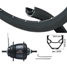 KGS ACHTERWIEL 28 INCH (622) NEXUS 5 REMNAAF DI2 AUTOMAAT ZWART RVS SPAAK