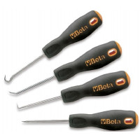 BETA 1687/S4 MONTEUR PRECISIEHAAK / PRIEM MET HANDGREEP SET 4 STUKS