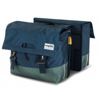 URBANPROOF RECYCLED FIETSTAS DUBBEL 40 LITER BLAUW-GROEN
