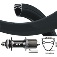 KGS / SHIMANO XT ACHTERWIEL 28 / 29 INCH ( 622 ) ZWART 8-11 SPEED CENTERLOCK QR UITVAL