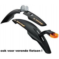 SKS 10078 ROWDY SPATBORDSET VOOR + ACHTER ZWART 20-24 INCH KUNSTSTOF