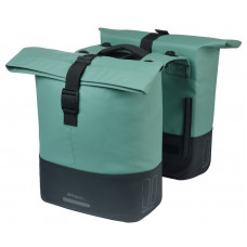 BASIL 18505 COVE DUBBELE FIETSTAS MIK 28-32L. ZILVERGROEN/ZWART
