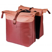 BASIL 18521 VIVE DUBBELE FIETSTAS MIK 28-35L. BORDEAUX/ROZE