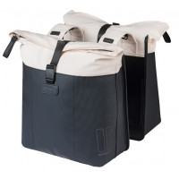 BASIL 18516 VIVE DUBBELE FIETSTAS 28-35L. WIT/ZWART