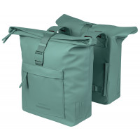 BASIL 18548 BROOKLYN DUBBELE FIETSTAS 41L. ZILVERGROEN