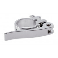 MIRAGE ZADELPENKLEM ALU Ø31.8MM MET SNELSPANNER ZILVER