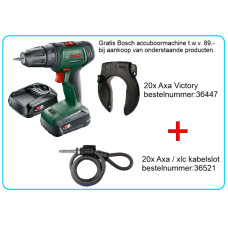 ACTIESET AXA VICTORY RINGSLOT + AXA / XLC FANTOS KABELSLOT 20/20 + GRATIS BOSCH ACCUBOORMACHINE