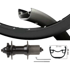 KGS ACHTERWIEL 28 INCH / 622 ZWART CASSETTE 8-10 SPEED DISC 6 BOUT RVS SPAAK QR