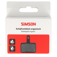 SIMSON S020240 REMBLOKKEN ORGANISCH DISK/SCHIJFREM O.A. SHIMANO/TEKTRO SET 2 STUKS OP KAART
