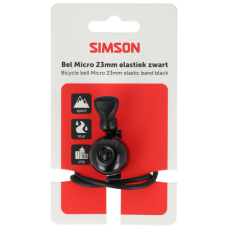 SIMSON S021230 FIETSBEL MICRO 23MM RUBBER ELASTIEK ZWART OP KAART