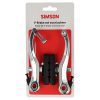 SIMSON S021807 V-BRAKE REMMENSET VOOR EN ACHTER OP KAART
