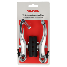SIMSON S021807 V-BRAKE REMMENSET VOOR EN ACHTER OP KAART