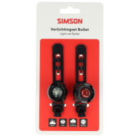 SIMSON S022009 BATTERIJ LED SET BULLET 1 LED'S 2.5/1.5 LUX OP KAART