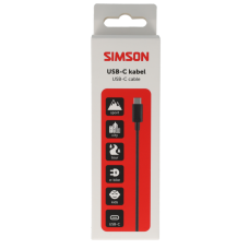SIMSON S022070 USB KABEL VAN USB-A NAAR USB-C OP KAART