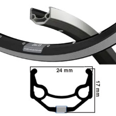 RYDE VELG ZAC 19 ZWART/ZILVER 24MM 28" 36 GAATS 14G ETRTO 622