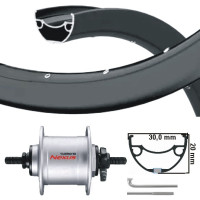 KGS VOORWIEL 28 INCH (622) VELG ZWART NAAFDYNAMO 6V 1,5 W VAST