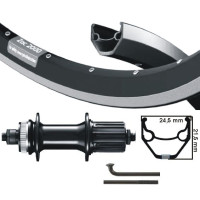 KGS ACHTERWIEL 28 INCH ( 622 ) ZWART-RR CASSETTE V-BRAKE / CENTERLOCK 8-10 SPD QR