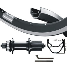 KGS ACHTERWIEL 28 INCH ( 622 ) ZWART-RR CASSETTE V-BRAKE / CENTERLOCK 8-10 SPD QR