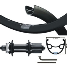 KGS ACHTERWIEL 28 / 29 INCH 622 ZWARTE VELG / SPAAK CASSETTE CENTERLOCK 8/9 SPEED