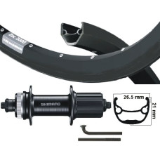 KGS ACHTERWIEL 28 INCH (622) VELG + SPAAK ZW CASS CENTERLOCK 8-10 V