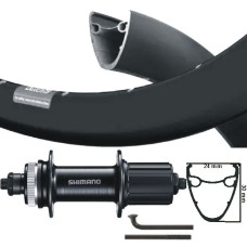 KGS ACHTERWIEL 28 INCH (622) VELG + SPAAK ZWART CASS CENTERL 8-10 SP