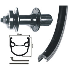 KGS ACHTERWIEL 28 INCH (622) VELG/SPAAK ZWART CASSETTE 8-10 DISC