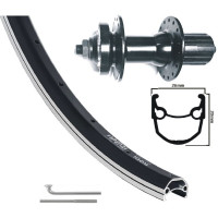 KGS ACHTERWIEL 28 INCH (622) VELG ZWART/ZILVER DISK 8-10 SP 6 BOUT UITVAL
