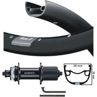 KGS ACHTERWIEL 622 SHIMANO ZWARTE VELG / SPAKEN CASSETTE 8/9/10 SPEED