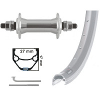 KGS VOORWIEL 28 INCH (622) VELG ZILVER VASTE AS