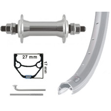 KGS VOORWIEL 28 INCH (622) VELG ZILVER VASTE AS
