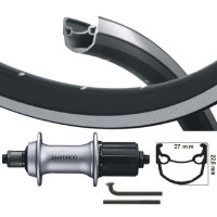 KGS ACHTERWIEL 28 INCH (622) VELG ZWART/ZILVER CASSETTE 8/9 SP UITVAL KGS ACHTERWIEL 28 INCH (622) VELG ZWART/ZILVER CASSETTE 8/9 SP UITVAL