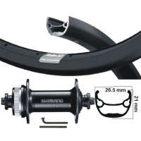 KGS VOORWIEL 28 INCH (622) VELG EN SPAKEN ZWART CENTERLOCK
