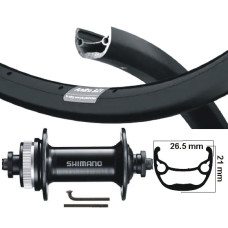 KGS VOORWIEL 28 INCH (622) VELG EN SPAKEN ZWART CENTERLOCK