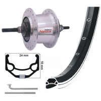 KGS ACHTERWIEL 28INCH (622) VELG ZWART MET REMRAND  NEXUS 7 ROLLERBRAKE