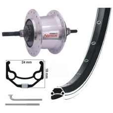 KGS ACHTERWIEL 28INCH (622) VELG ZWART MET REMRAND  NEXUS 7 ROLLERBRAKE